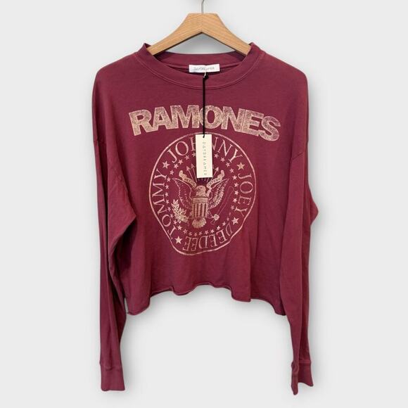 NWT DAYDREAMER Ramones Crop Long Sleeve Graphic Tee Size Small - Picture 3 of 8